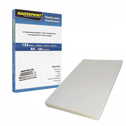 Plástico para Plastificação A4 175 Micra MasterPrint 100 Fls