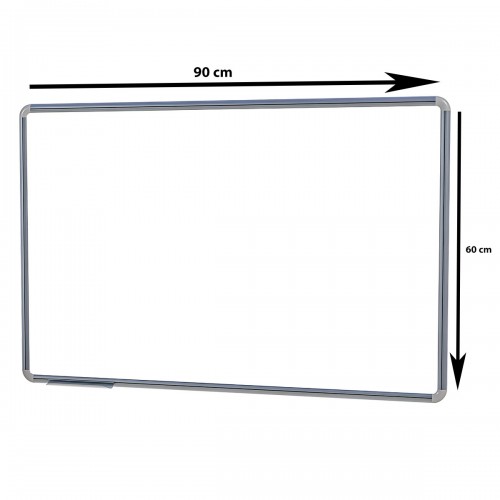 Quadro Branco UV Moldura Alumínio 90X60cm  com Suporte Stalo