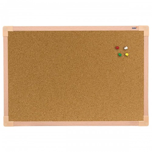 Quadro de Aviso Cortiça MDF 40X30 cm Lembretes Stalo Madeira