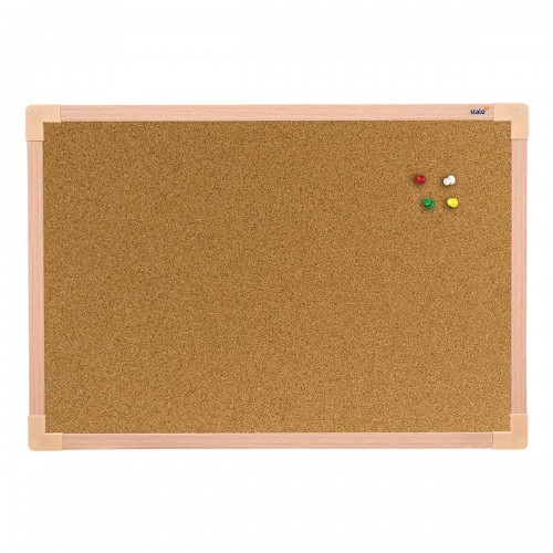 Quadro de Aviso Cortiça MDF 60X40 cm Lembretes Stalo Madeira