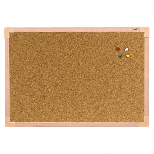 Quadro de Aviso Cortiça MDF 80x60 cm Lembretes Stalo Madeira