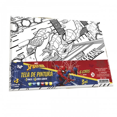 Tela Pintura Homem Aranha Com Pincel e Tinta Guache Dac