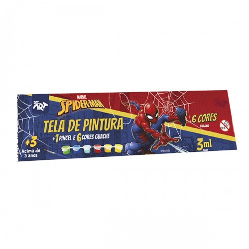 Tela Pintura Homem Aranha Com Pincel e Tinta Guache Dac