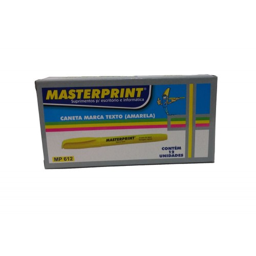 Marca Texto Amarelo Master Print MP612 12 Unidades - MasterPrint - MP612