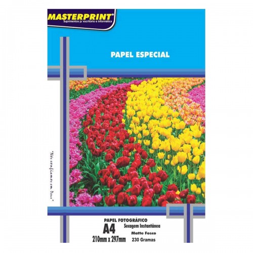 Papel Fotográfico Matte Fosco 230 Gramas A4 100 Folhas Masterprint - MasterPrint - Matte