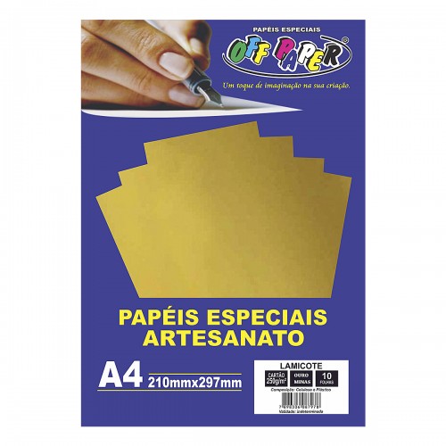 Papel Lamicote A4 Especial Corte 10 Folhas 250g Off Paper