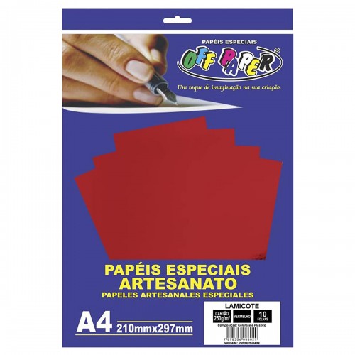 Papel Lamicote A4 Especial Corte 10 Folhas 250g Off Paper