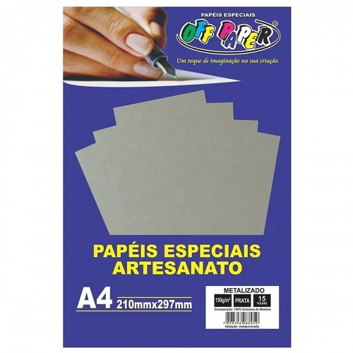 Papel Metalizado A4 Especial Corte 15 Folhas 150g Off Paper