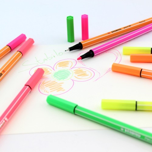 Caneta Hidrográfica Duo Point 88 Pen 68 Neon Stabilo Com 10 Cores - Stabilo - Duo Neon 8868-10-1