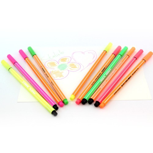 Caneta Hidrográfica Duo Point 88 Pen 68 Neon Stabilo Com 10 Cores - Stabilo - Duo Neon 8868-10-1