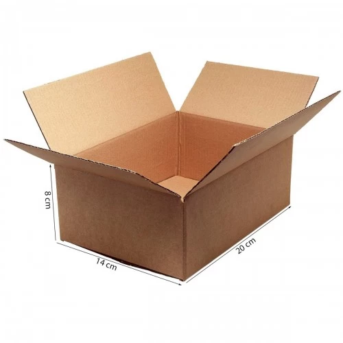 Caixa De Papelão Embalagem 20 x 14 x 08 cm 25 Unidades - Alfa - 20x14x8