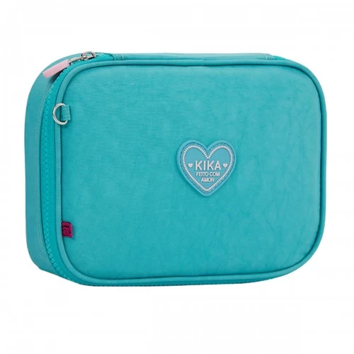 Estojo Kika Grande Box Quadrado Divisorias Escolar Especial