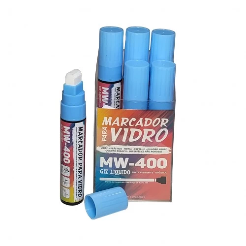 Giz Liquido Marcador Vidro Plástico Quadro Metal 6 Unidades