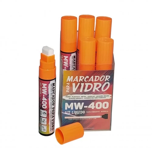 Giz Liquido Marcador Vidro Plástico Quadro Metal 6 Unidades