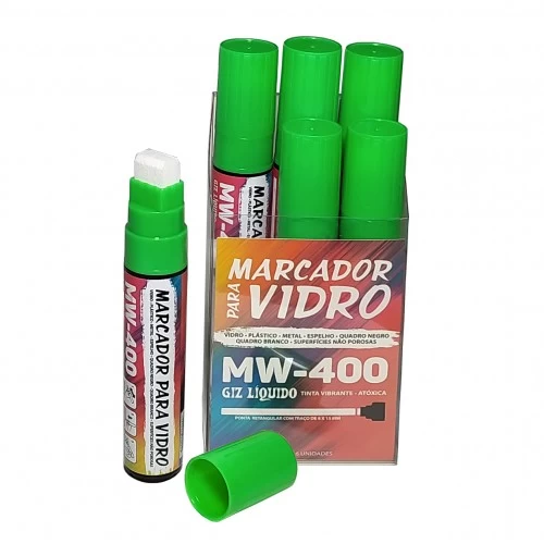 Giz Liquido Marcador Vidro Plástico Quadro Metal 6 Unidades