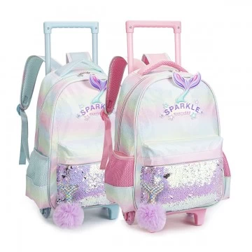 Kit Mochila Infantil Sparkle Sereia Lancheira Esto...