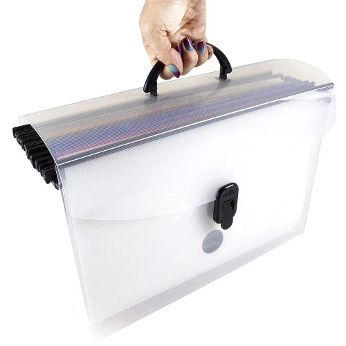 Maleta 10 Pasta Suspensa Arquivo Coloridas Cristal Dello