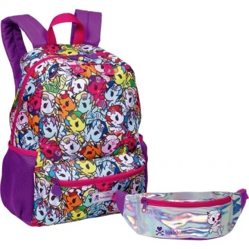 Mochila Escolar Colorida Pochete Sestini TokiDoki Unicórnios