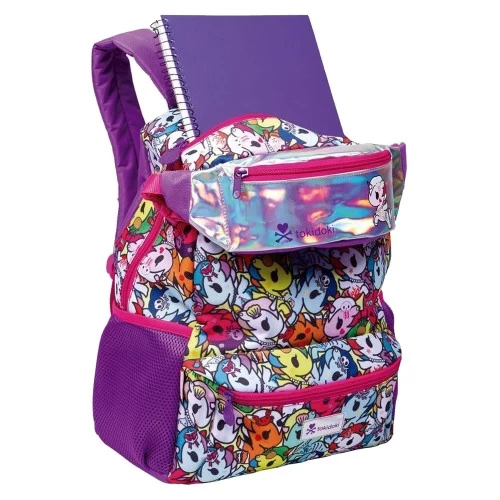 Mochila Escolar Colorida Pochete Sestini TokiDoki Unicórnios