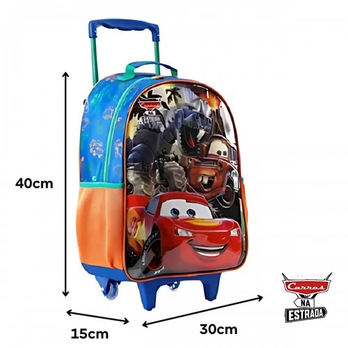 Mochila Infantil Escolar Rodinhas Carros R Xeryus