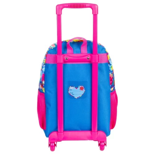 Mochila Rodinha Infantil Escolar Sestini Floral Colorido