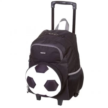 Mochila Rodinha Infantil Sestini Futebol PB Preto
