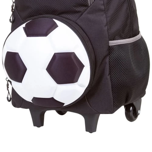 Mochila Rodinha Infantil Sestini Futebol PB Preto