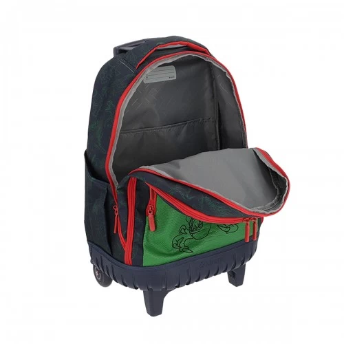 Mochila Rodinha Xtrem Cross 2.0 Dinossauro Escolar Carrinho