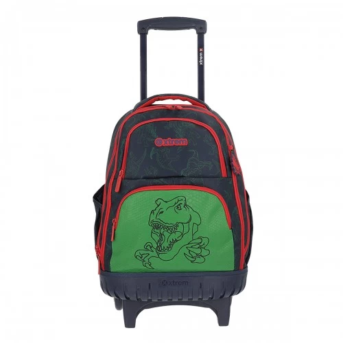 Mochila Rodinha Xtrem Cross 2.0 Dinossauro Escolar Carrinho