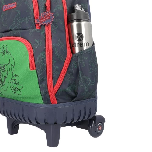 Mochila Rodinha Xtrem Cross 2.0 Dinossauro Escolar Carrinho
