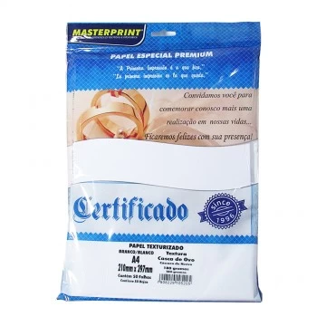 Papel Casca de Ovo Texturizado A4 180g Fosco 50 fo...