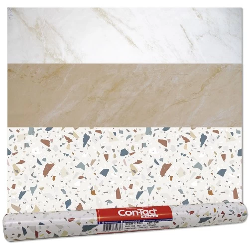 Papel de Parede Mármore Travertino Carrara Contact 10 Metros