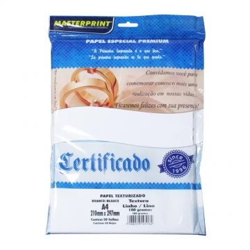 Papel Linho Texturizado A4 180g Fosco 50 folhas Ma...