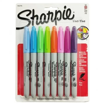 Pincel Marcador Permanente Sharpie 8 Cores Vidro Tecido