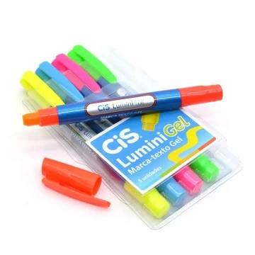 Caneta Marca Texto Gel Lumini Cis 05 Cores