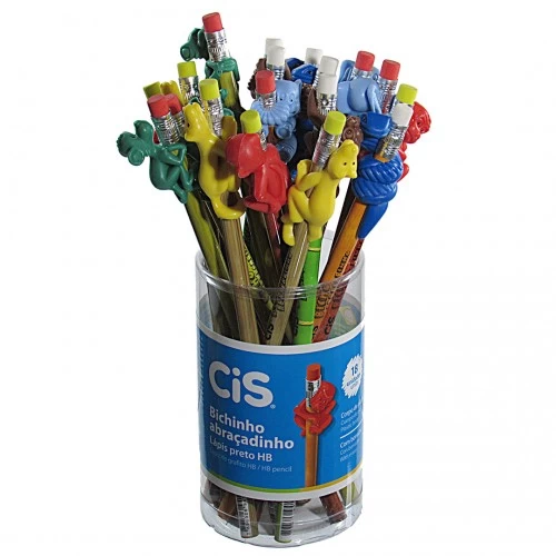 Lápis Decorado Bichinho Abraçadinho Com Borracha Cis - CIS - Bichinho Abraçadinho