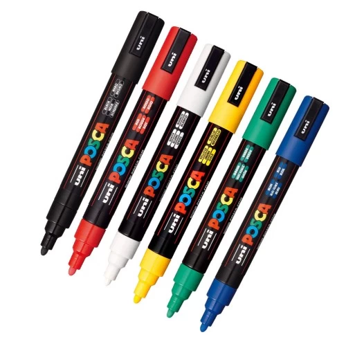 Caneta Posca PC-5M 6 Cores Uni Ball - Uni-ball - Posca