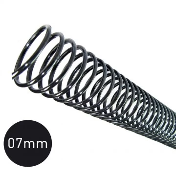 Espiral Para Encadernaçao 07mm Até 25 Folhas Preto...