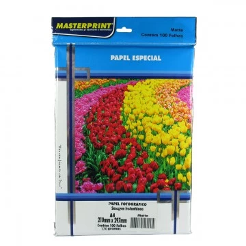 Papel Fotográfico Matte Fosco 170 Gramas A4 100 Fo...