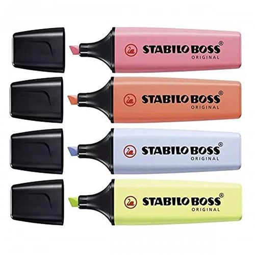 Marca Texto Stabilo Boss 70/4-3 Pastel  4 Cores NOVAS - Stabilo - Boss